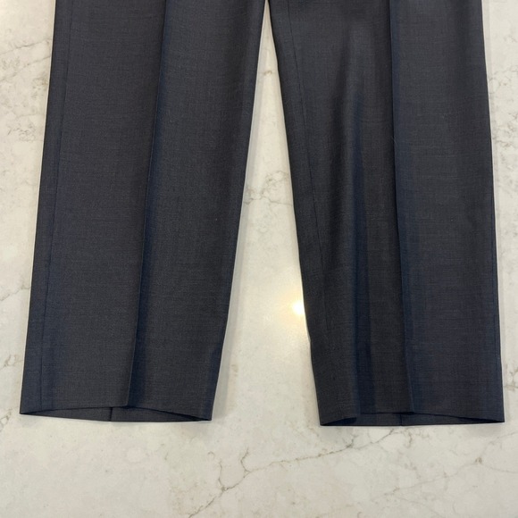 Canali Wool Trousers Mens 36x30 Black 100% Wool Flat Front Made in Italy - Picture 6 of 10